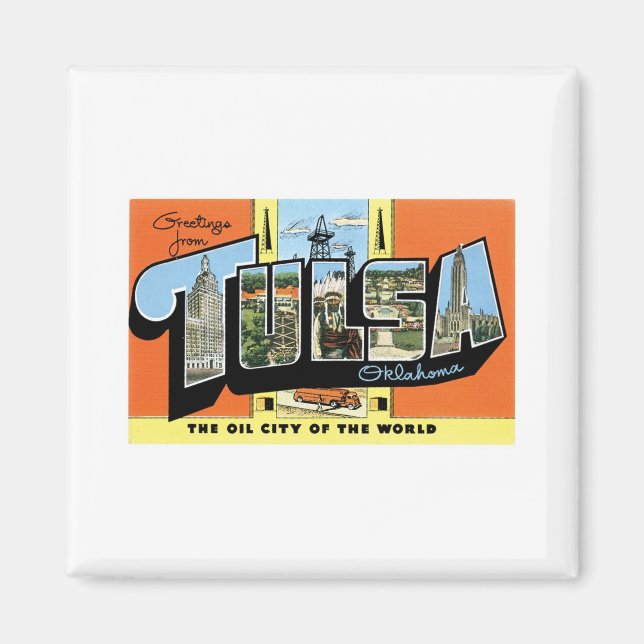 Greetings from Tulsa, Oklahoma Magnet (Front)