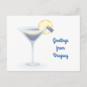 Greetings From Uruguay Cocktail Holiday Postcard