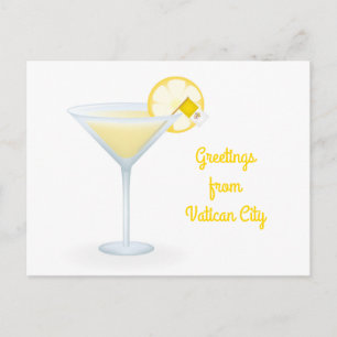 Greetings From Vatican City Cocktail Holiday Postcard