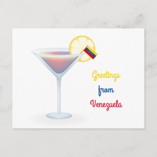 Greetings From Venezuela Cocktail Holiday Postcard