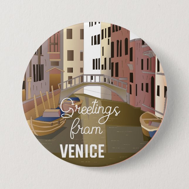 Greetings from Venice 7.5 Cm Round Badge (Front)