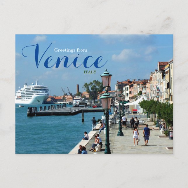 Greetings from Venice Italy Cruise Postcard (Front)