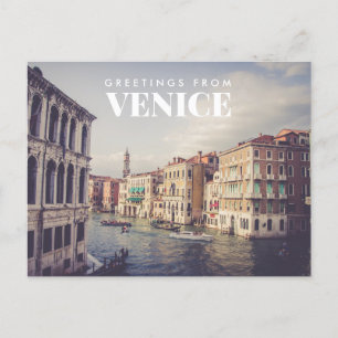 Greetings from Venice Italy Postcard