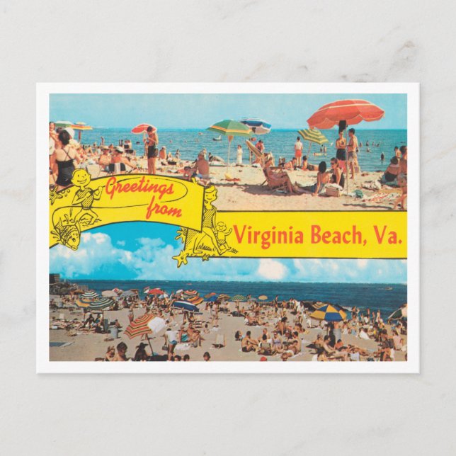 Greetings from Virginia Beach, Virginia Travel Postcard (Front)