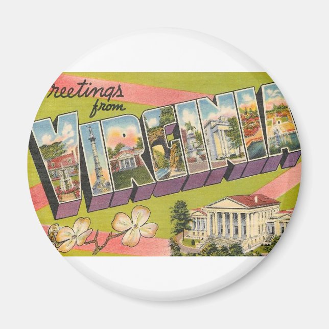 Greetings From Virginia Magnet (Front)