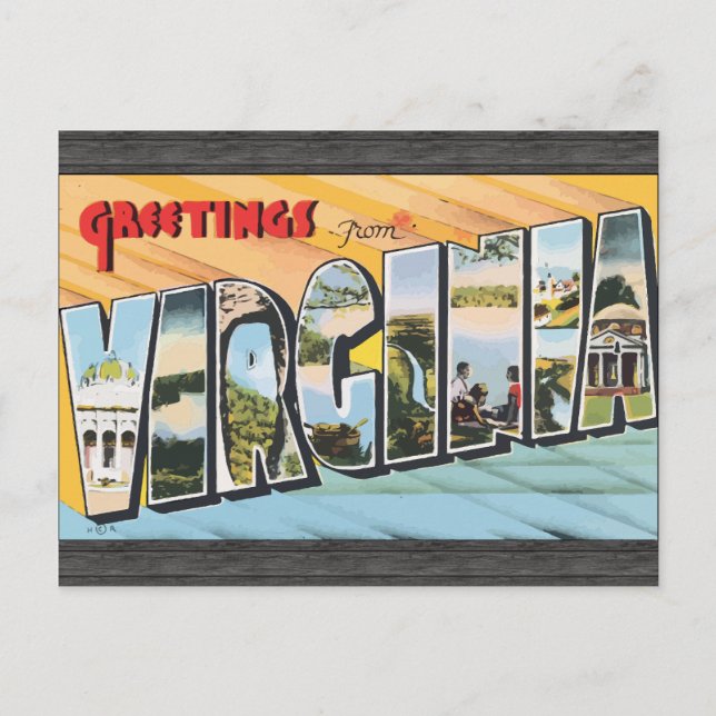 Greetings From Virginia, Vintage Postcard (Front)