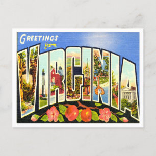 Greetings from Virginia Vintage Travel Postcard