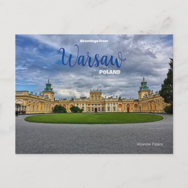 Greetings from Warsaw Poland Postcard Scenic (Front)