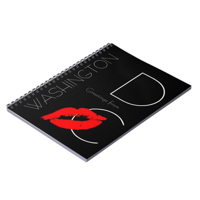 Greetings from Washington D.C. Red Lipstick Kiss Notebook (Left Side)