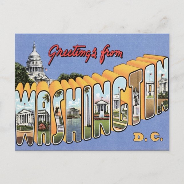 Greetings From Washington, D.C. USA Postcard (Front)
