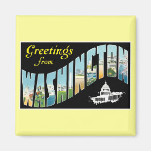 Greetings from Washington D.C.! Vintage Post Card Magnet