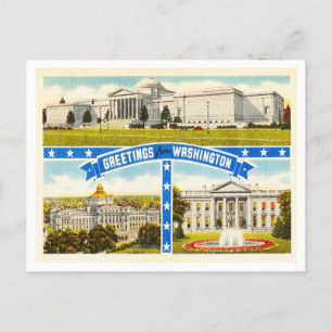 Greetings from Washington, D. C. Vintage Travel Postcard