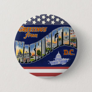 Greetings From Washington DC! 6 Cm Round Badge