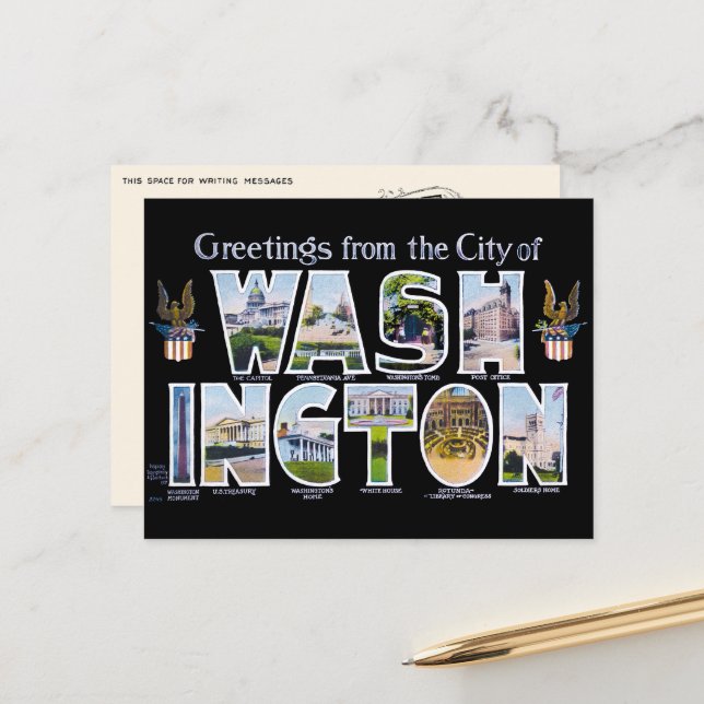 Greetings from Washington DC Large Letter Postcard (Front/Back In Situ)
