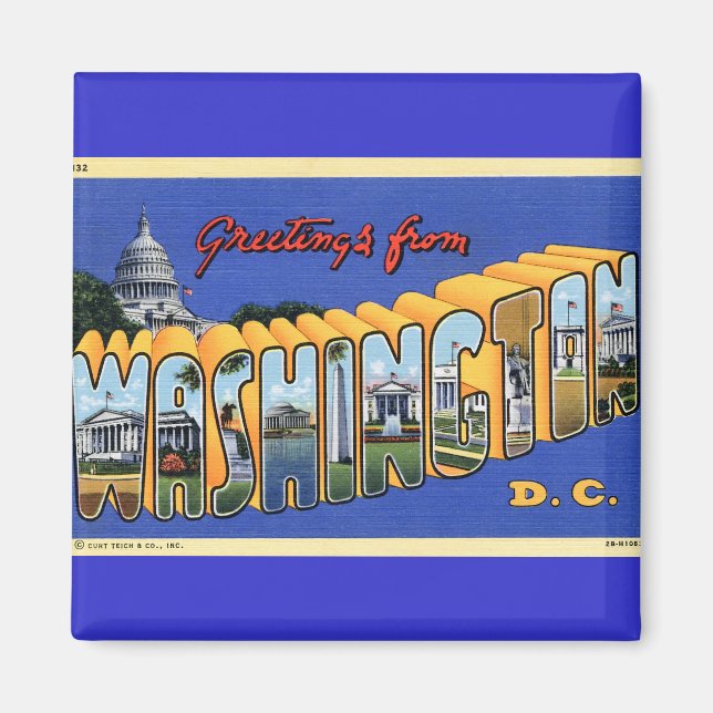 Greetings From Washington DC! Magnet (Front)