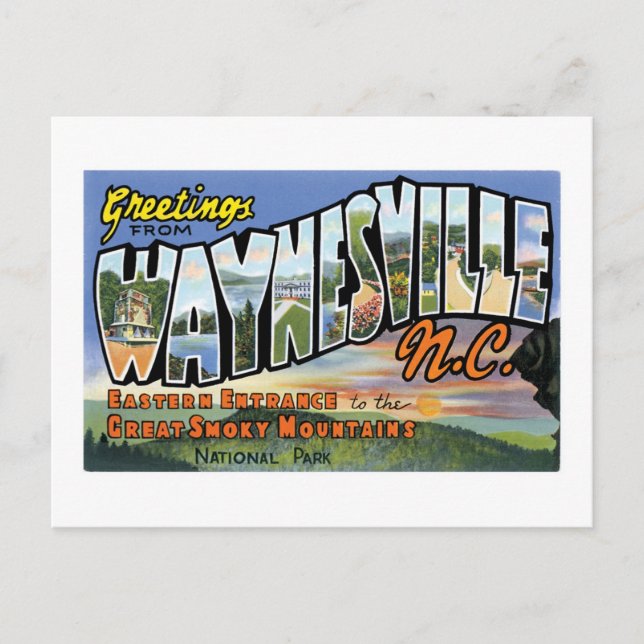 Greetings from Waynesville, North Carolina! Postcard (Front)
