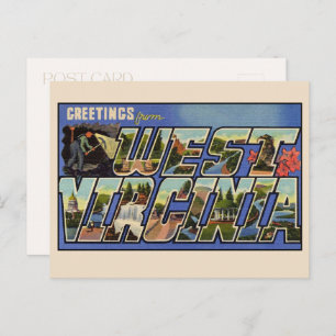 Greetings from West Virginia Large Letter Vintage Postcard