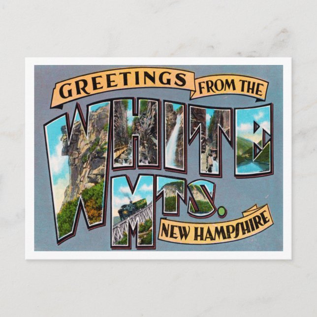 Greetings from White Mountains, New Hampshire Postcard (Front)