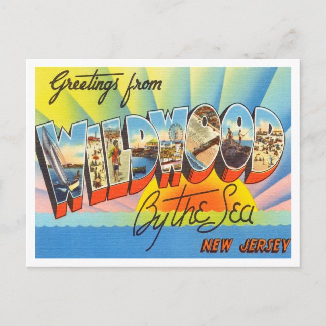 Greetings from Wildwood by the Sea, New Jersey Postcard (Front)