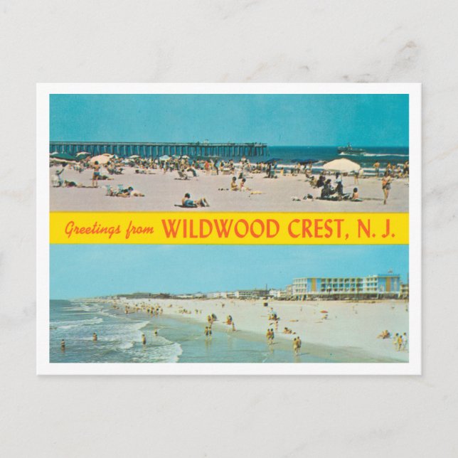 Greetings from Wildwood Crest, New Jersey Travel Postcard (Front)