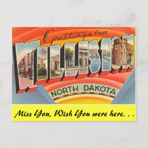 Greetings from Williston Postcard
