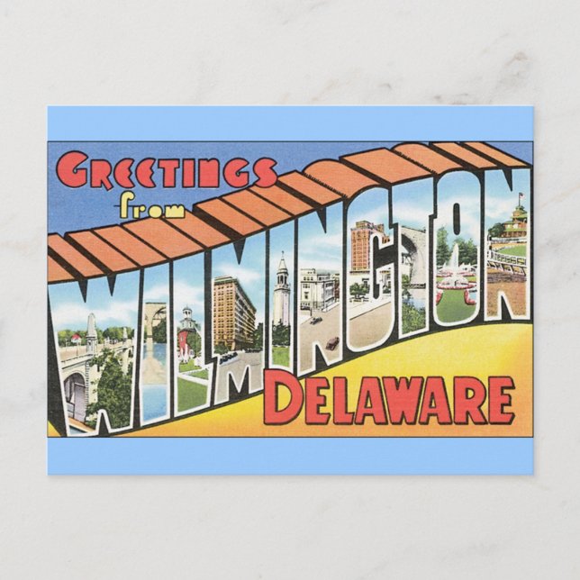Greetings from Wilmington Delaware Postcard (Front)