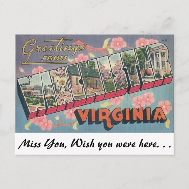Greetings from Winchester, Virginia Postcard (Front)