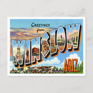 Greetings from Winslow, Arizona Vintage Travel Postcard