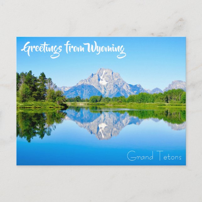 Greetings from Wyoming Grand Tetons Postcard (Front)