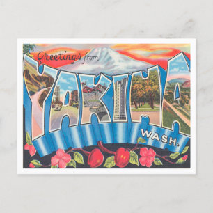 Greetings from Yakima, Washington Vintage Travel Postcard