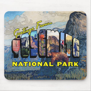 Greetings From Yosemite National Park Mouse Pad