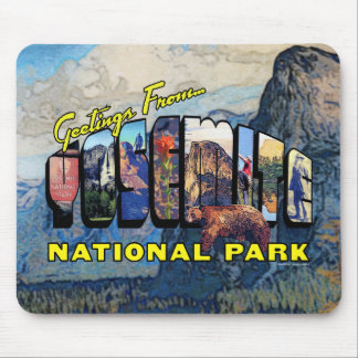Greetings From Yosemite National Park Mouse Pad