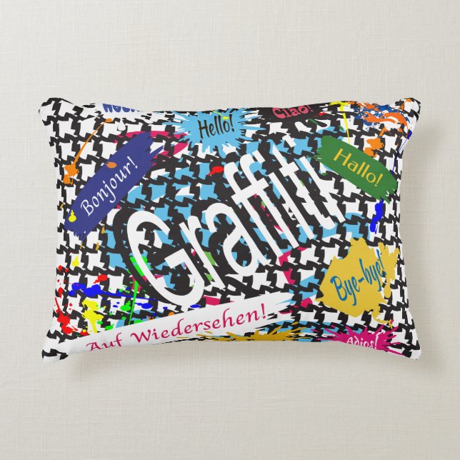 Greetings Graffiti  Decorative Cushion (Front)