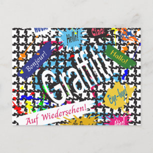 Greetings Graffiti Holiday Postcard