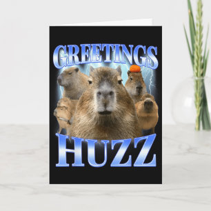 Greetings huzz capybara for gen z gen alpha men card