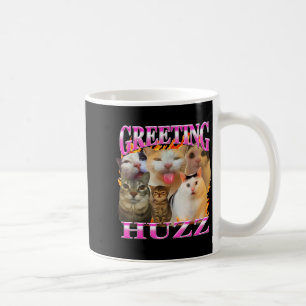 Greetings Huzz Funny Cat Meme Bootleg Graphic Men Coffee Mug