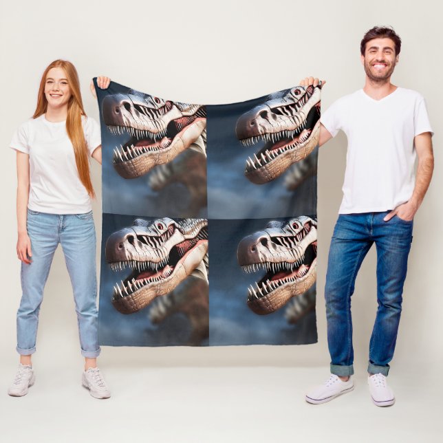 Greetings My Fellow T Rexs, Fleece Blanket (In Situ)