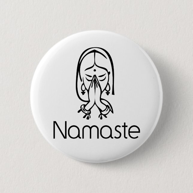 Greetings - Namaste 6 Cm Round Badge (Front)