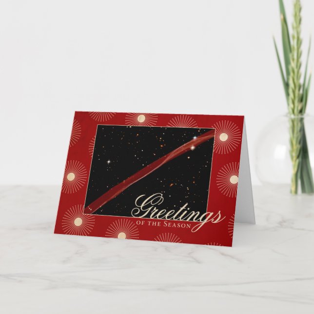 Greetings of the Season Hubble Space Ribbon Card (Front)
