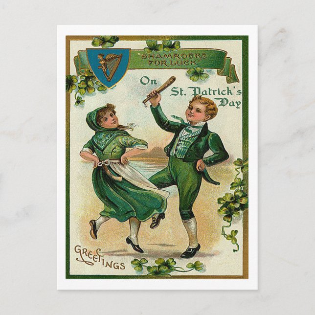 Greetings on St Patricks Postcard (Front)