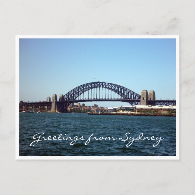 greetings sydney bridge postcard (Front)