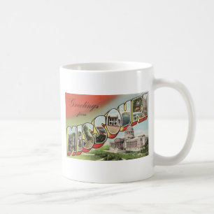 Greetins from Missouri Large Letter vintage theme Coffee Mug