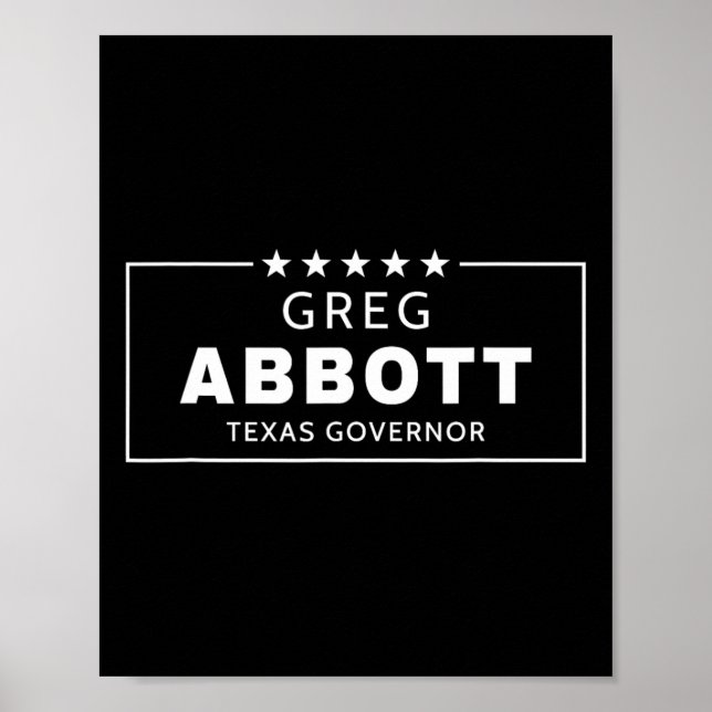 Greg Abbott Election Texas Governor Republican Red Poster (Front)