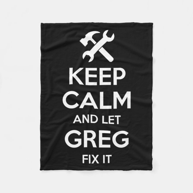 Greg Fix Quote Funny Birthday Personalised Name Fleece Blanket (Front)
