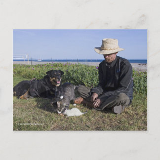 Greg Pike with Booger, Kitty and Mousey Postcard