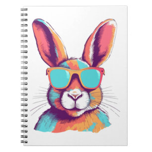 Greg the rabbit with glasses notebook