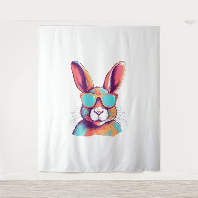 Greg the rabbit with glasses tapestry (Front)