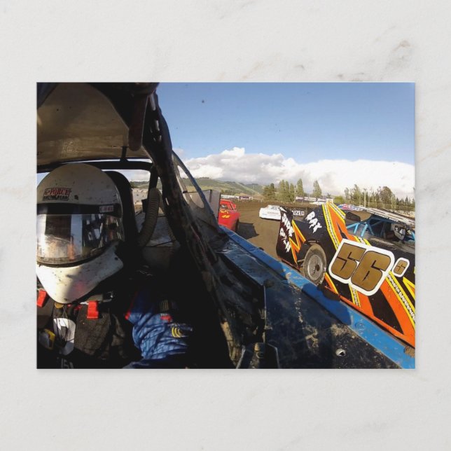 Gregg Racing action photo Postcard (Front)