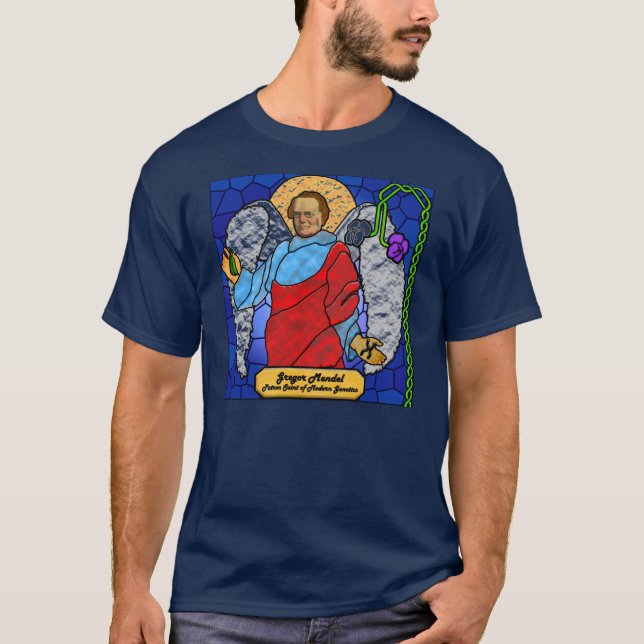 Gregor Mendel - stained glass T-Shirt (Front)