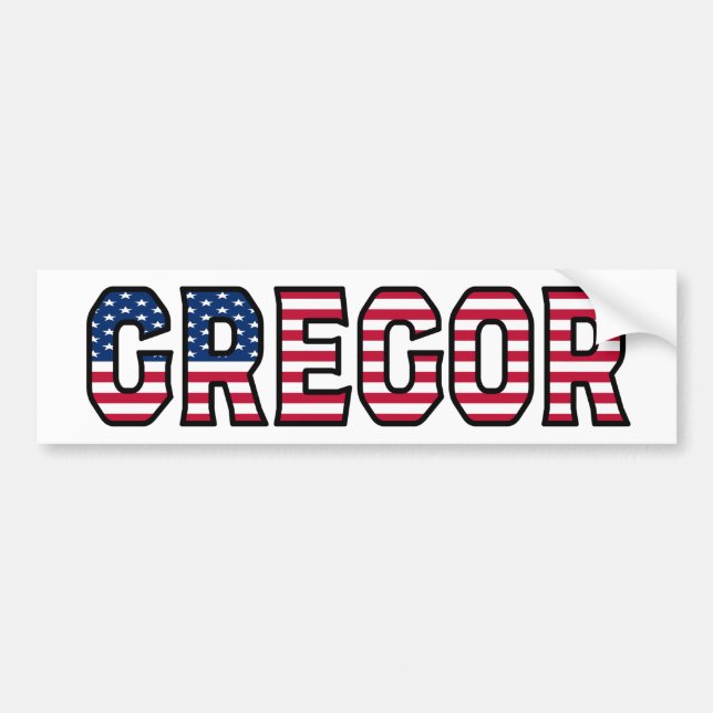 Gregor Name First Name USA Sticker Sticker Auto (Front)